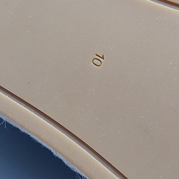 Tory Burch women flats sz 10 sequin espadrilles ivory green logo new - Picture 12 of 13